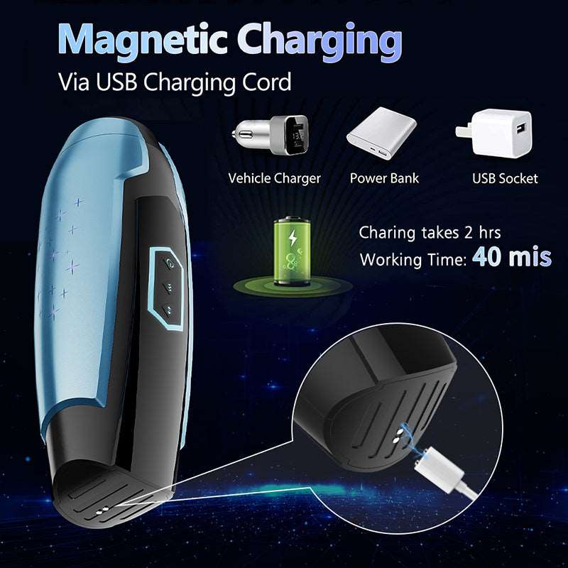 Hands-free demonstration of the male aircraft cup in use for solo pleasure