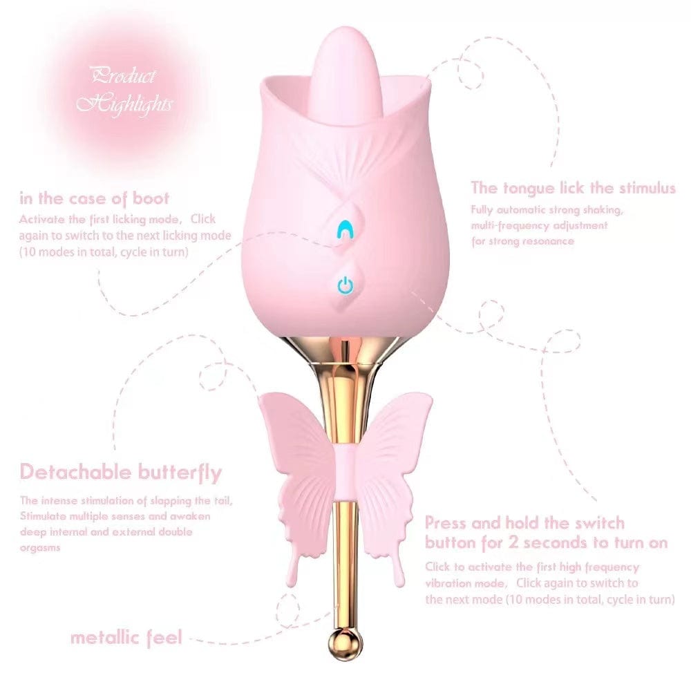 Waterproof rose vibrator in use during shower or bath setting