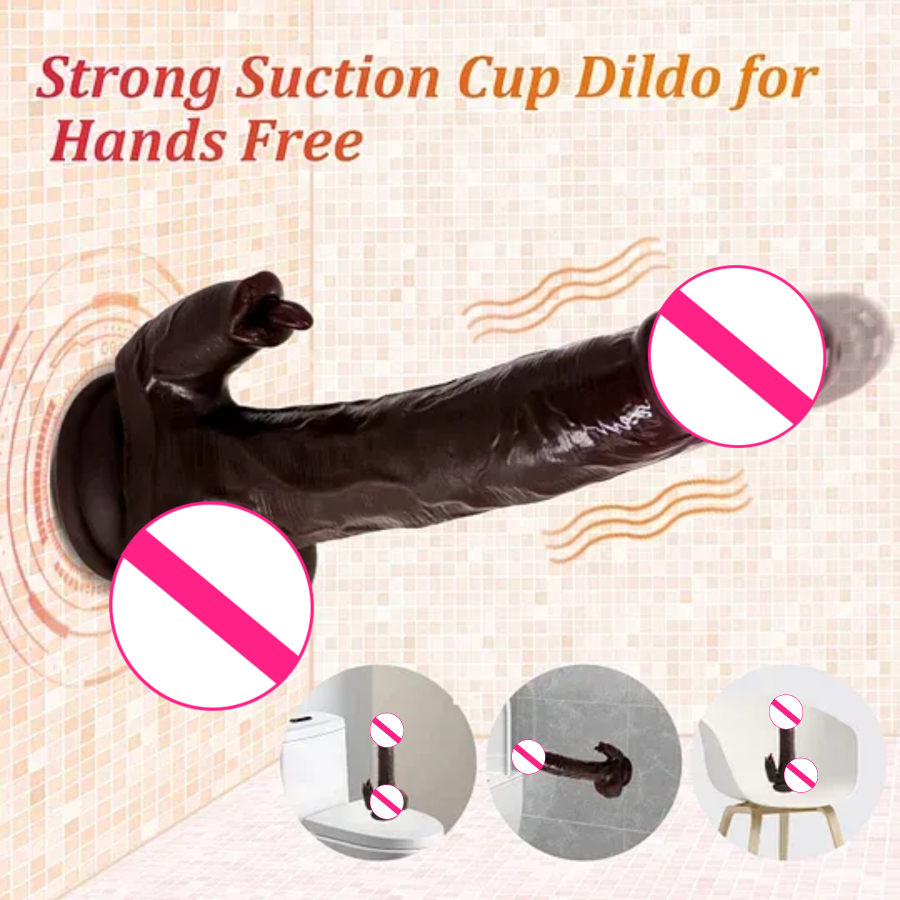 Double-Toy Pleasure Kit - Black Realistic Massager & Rose