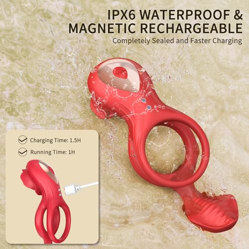 intimilife - Cock Ring with Rose Clitoral Stimulation-IntimiLife