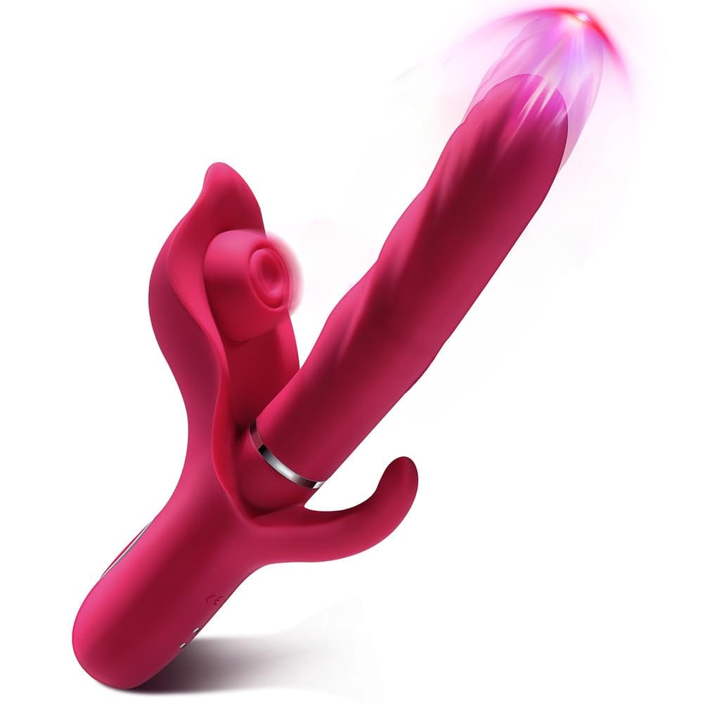 Telescopic Vibrator Clitoris Stimulator Vagina G-Spot Massager Silicone Dildo Masturbator-IntimiLife