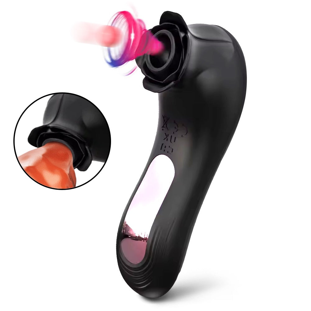 Bloomy Rose - Suction Massager With Strong Pulses side view and design details