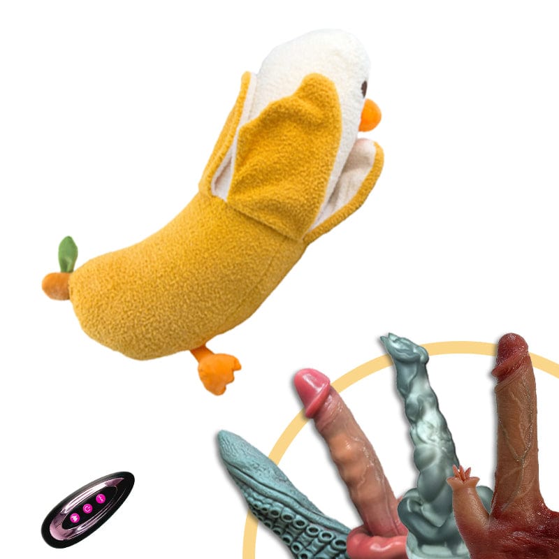 Person using remote control to operate the discreet plush machine