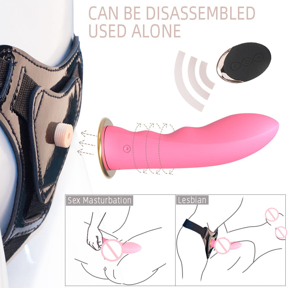 5.51���� Wireless Remote USB Rechargeable Strap On Dildo-IntimiLife