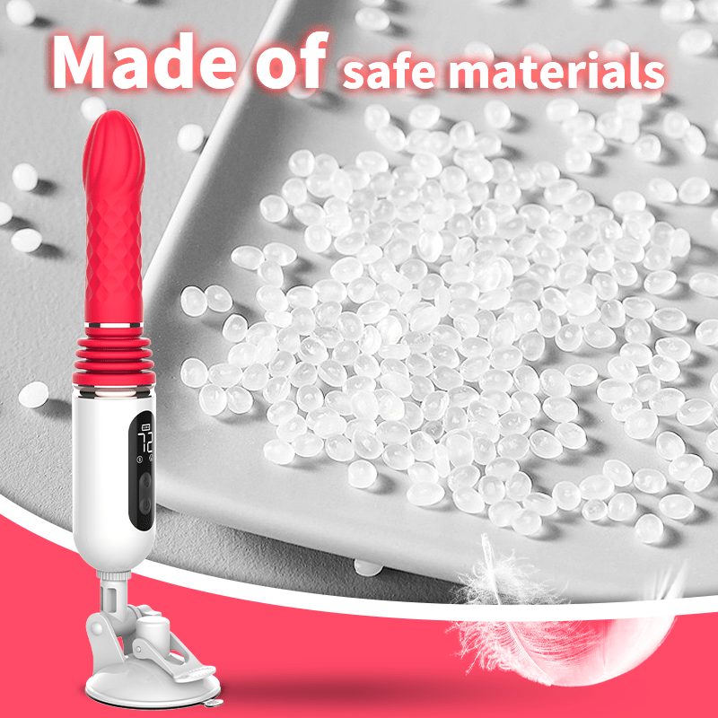 Suction base firmly attached to bathroom wall for hands-free operation