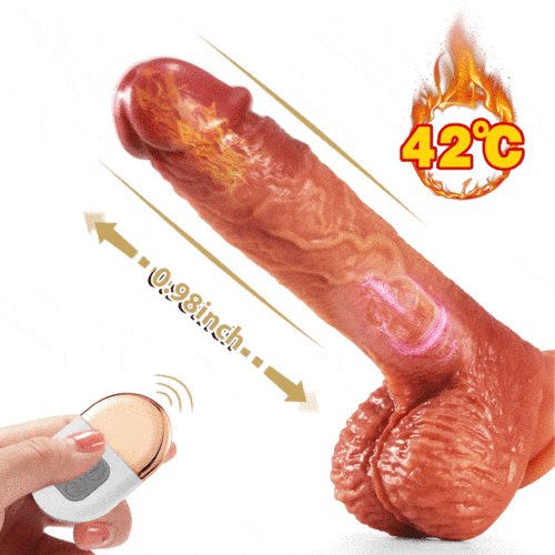 6.3 inch thrusting vibrating dildo with realistic silicone texture