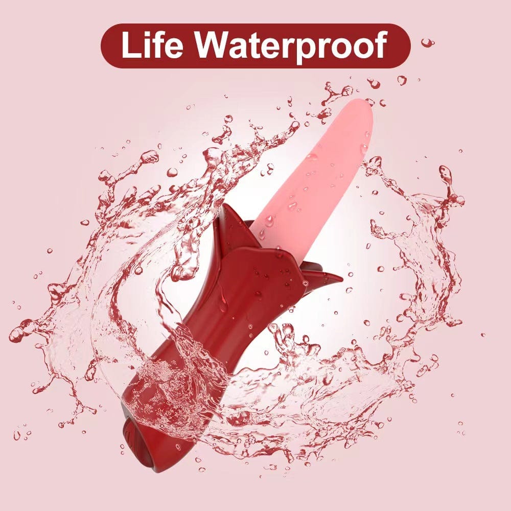 intimilife - Rose Tongue Vibrating Stick Vaginal Licking Clitoris Stimulator-IntimiLife