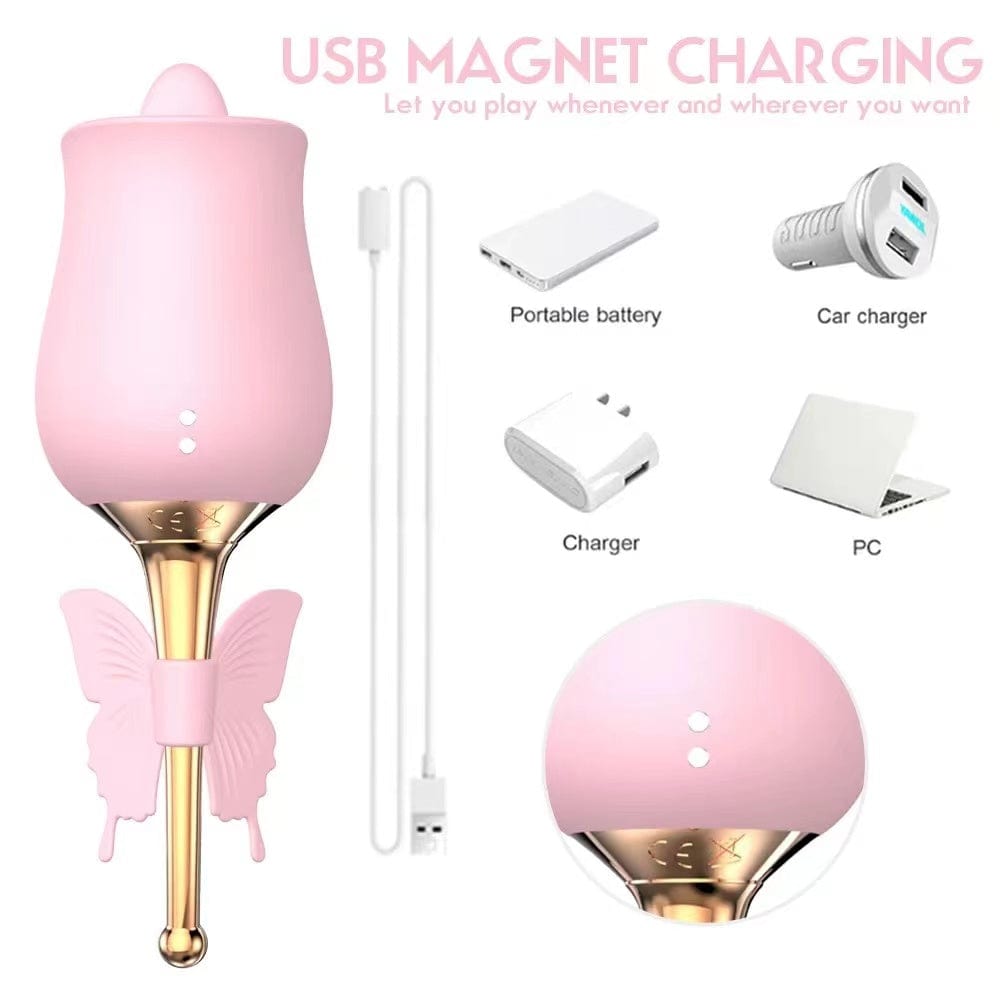 USB charging cable and storage pouch included with the vibrator