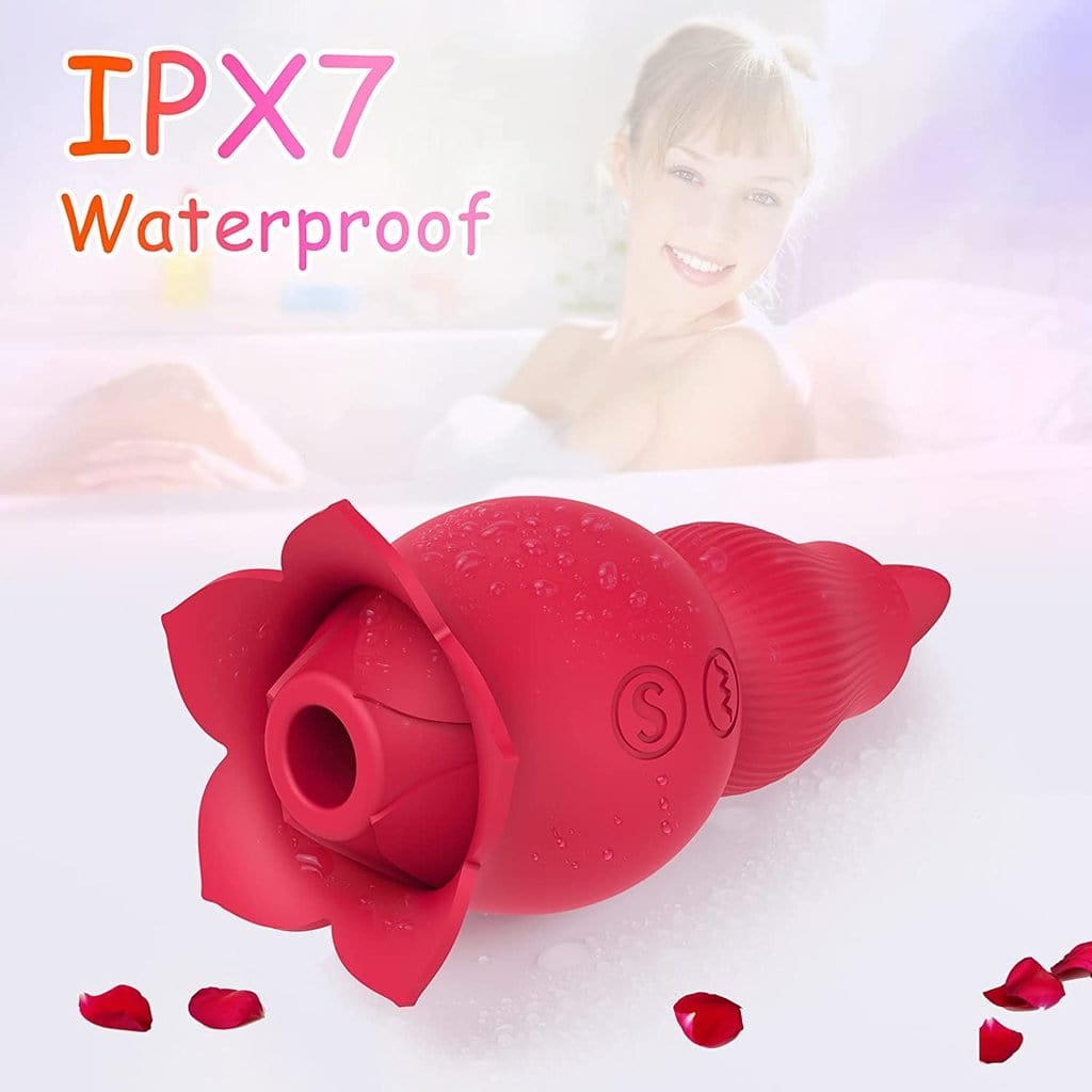 intimilife - Rose Sucking and Tongue Vibrator 2 in 1 Rose Toy-IntimiLife
