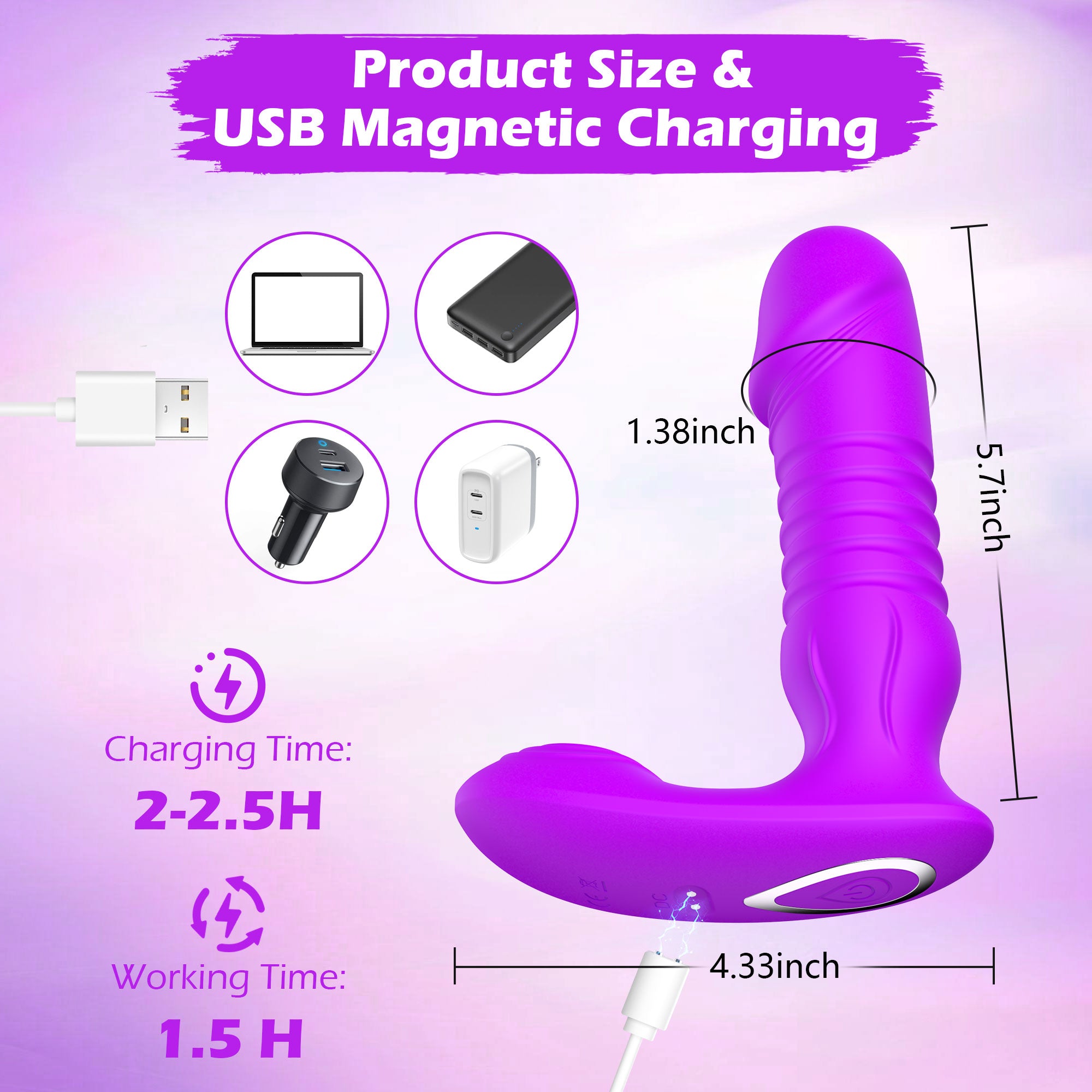 Dildo G Spot Vibrator with Thrusting Vibrating Functions-IntimiLife