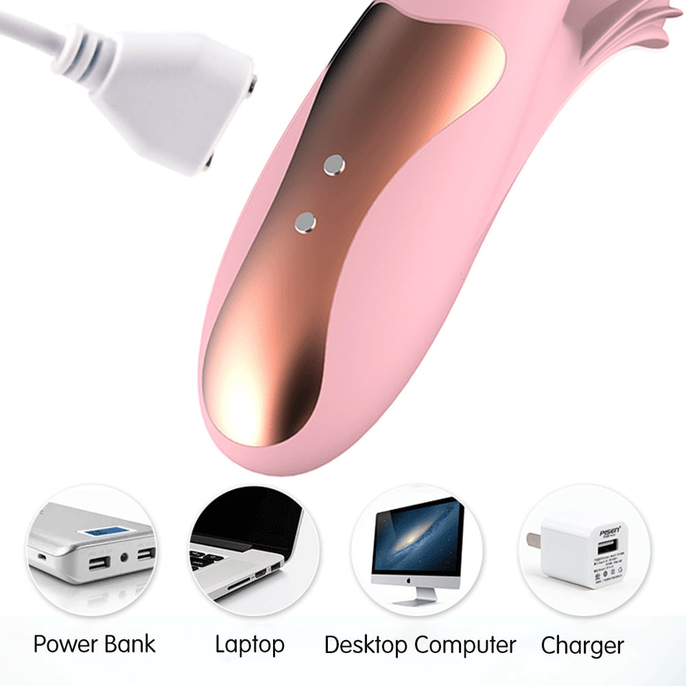 Flexible silicone G spot vibrator with temperature control feature