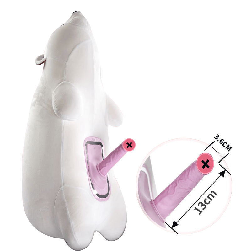 Discreet polar bear pillow showing camouflage design in bedroom setting