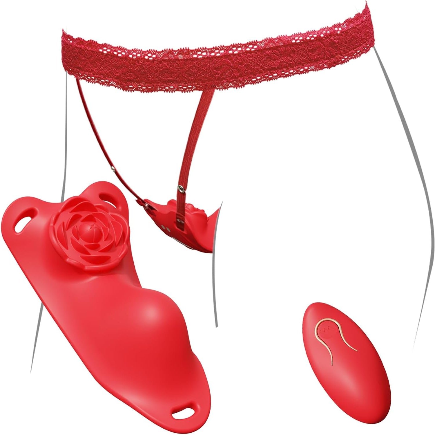 Rose Wearalbe Clitoral Massage Vibrator with Panty & Remote Control-IntimiLife