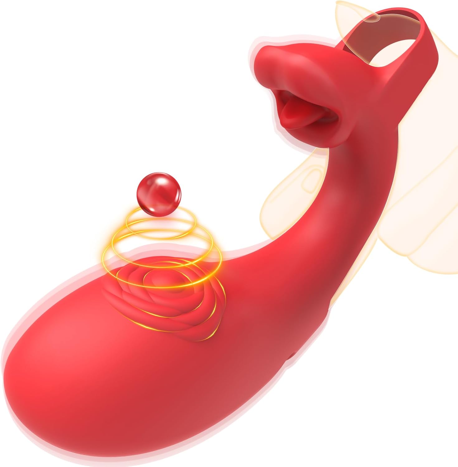 Finger Vibrator Rose Tongue Licking Clitoris G Spot Vibrator-IntimiLife