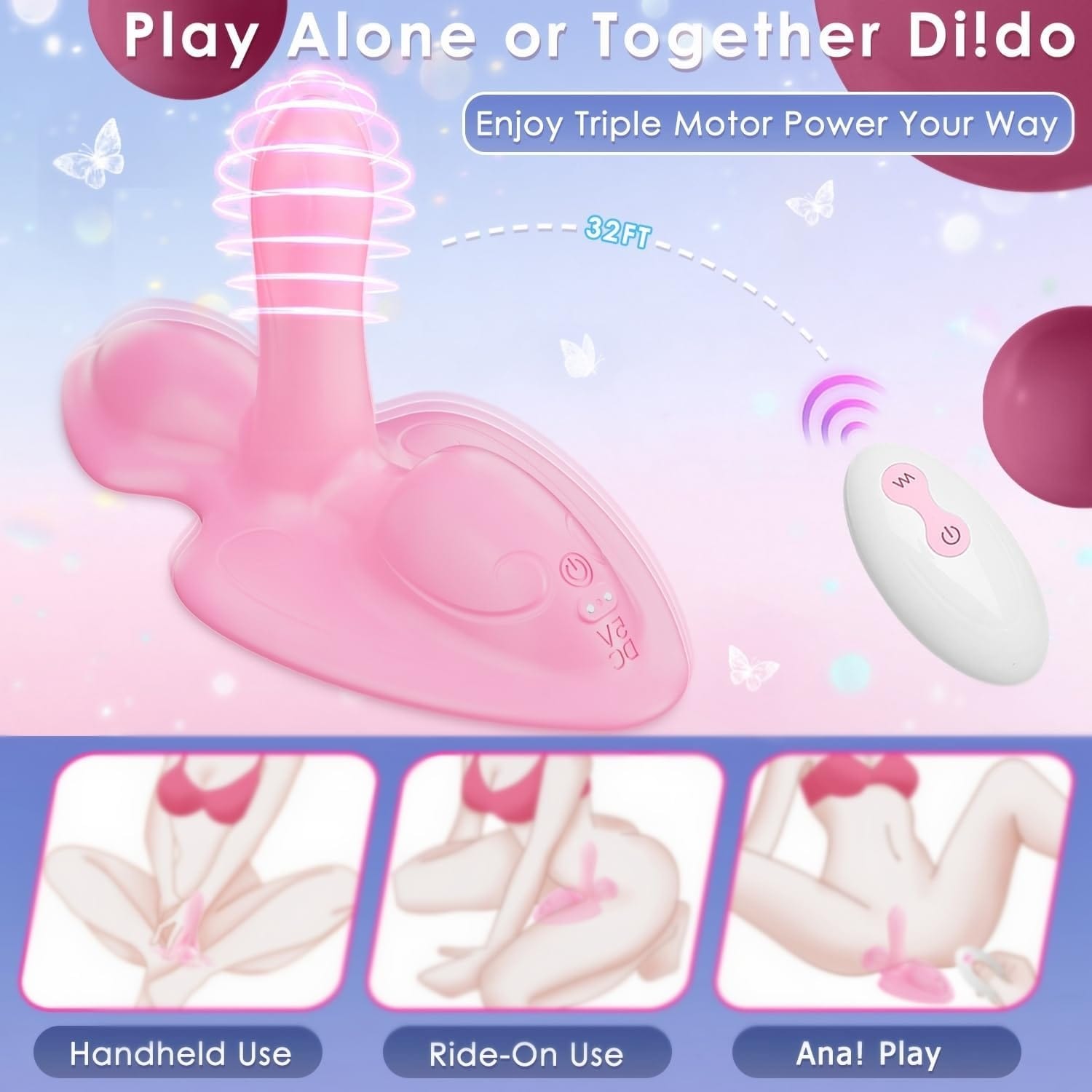 Sit & Ride Vibrator Dildo Sex Machine With Remote Control-IntimiLife