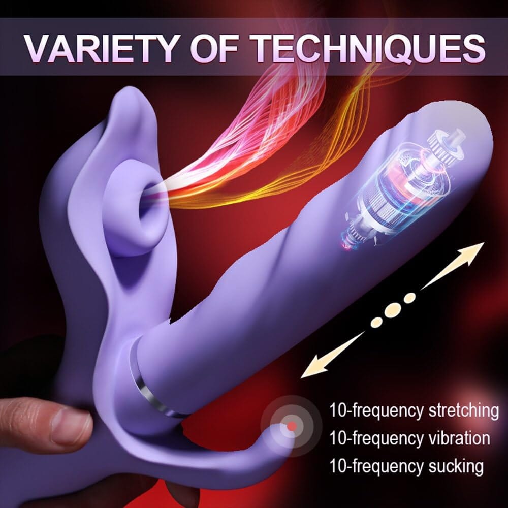 Telescopic Vibrator Clitoris Stimulator Vagina G-Spot Massager Silicone Dildo Masturbator-IntimiLife