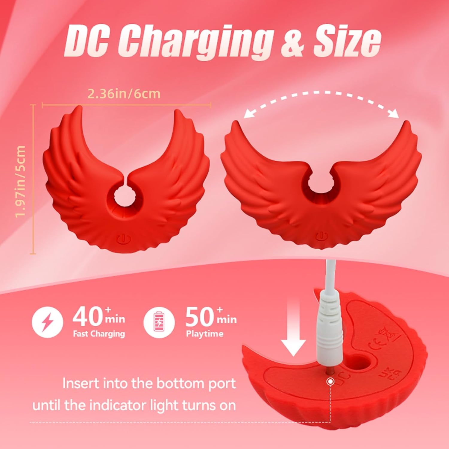 BDSM Angel Wings Vibrating Nipple Clamps with Remote Control-IntimiLife