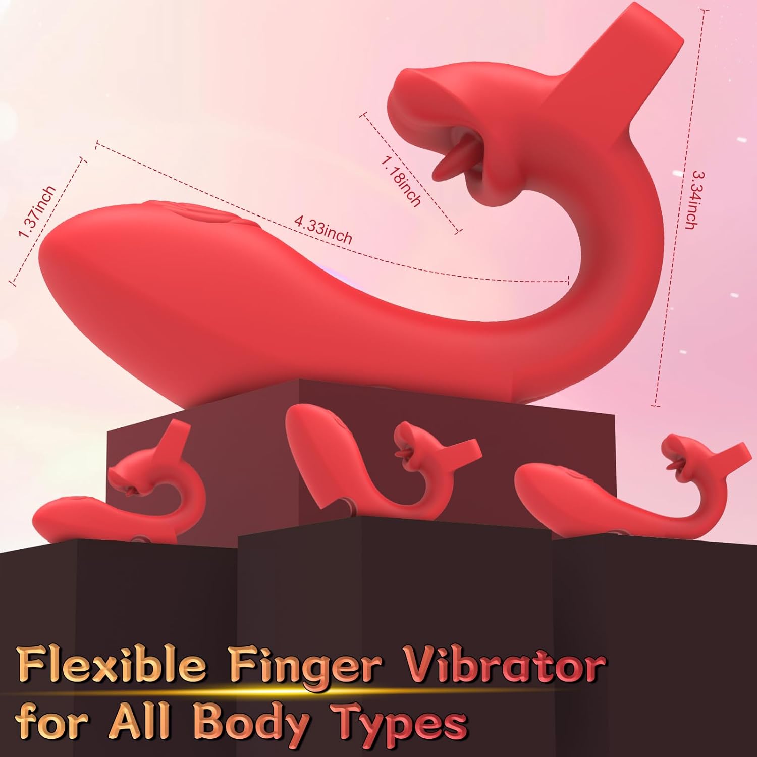 Finger Vibrator Rose Tongue Licking Clitoris G Spot Vibrator-IntimiLife