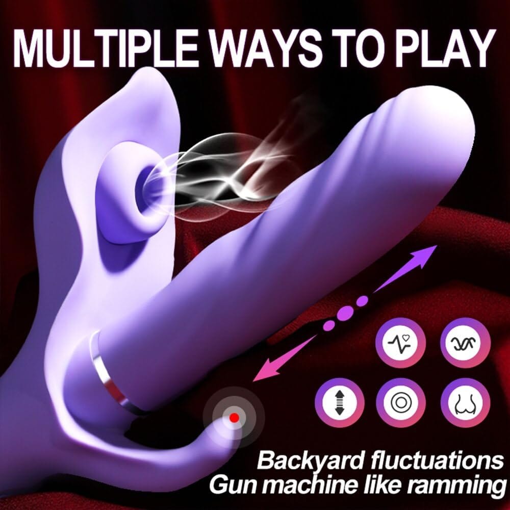 Telescopic Vibrator Clitoris Stimulator Vagina G-Spot Massager Silicone Dildo Masturbator-IntimiLife