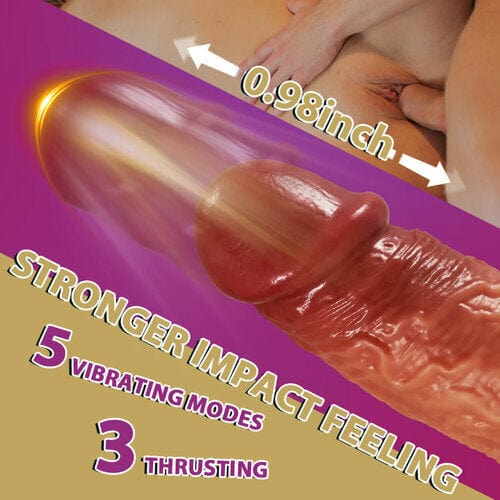 Heated adult toy showing 5 vibration mode controls and ergonomic design