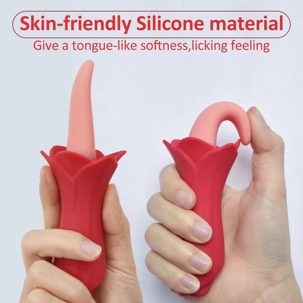 intimilife - Rose Tongue Vibrating Stick Vaginal Licking Clitoris Stimulator-IntimiLife