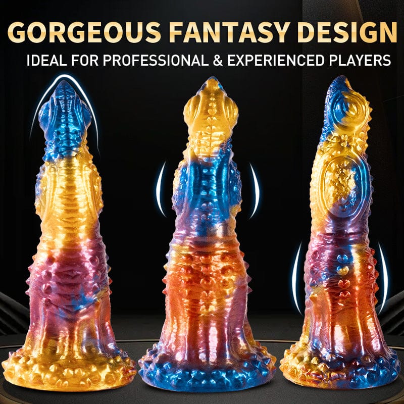 7‘’ Colorful Golden Phoenix Electric Telescopic Vibrating Dildo With Remote Control-IntimiLife
