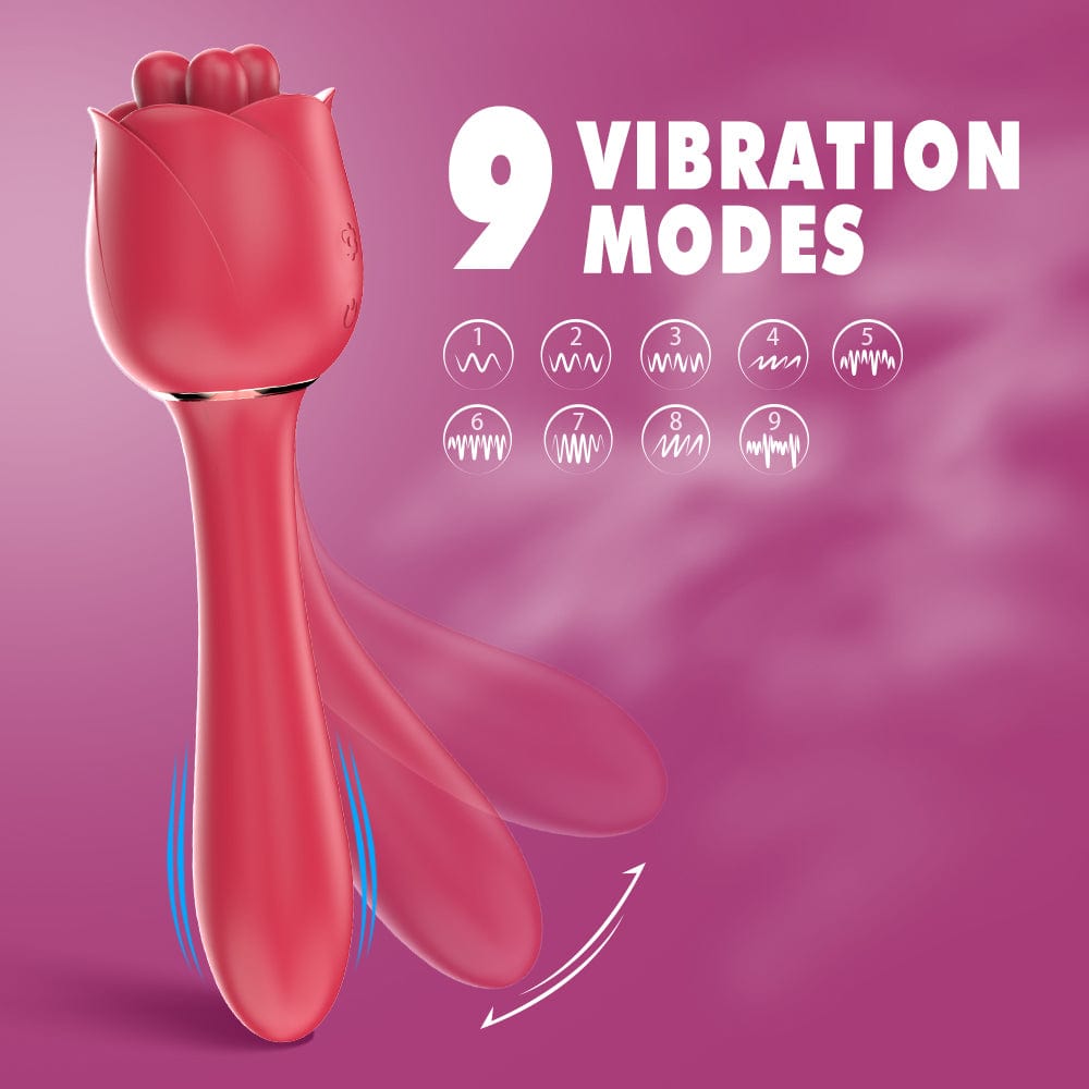 Vibrator displayed next to charging cable showing magnetic connection point