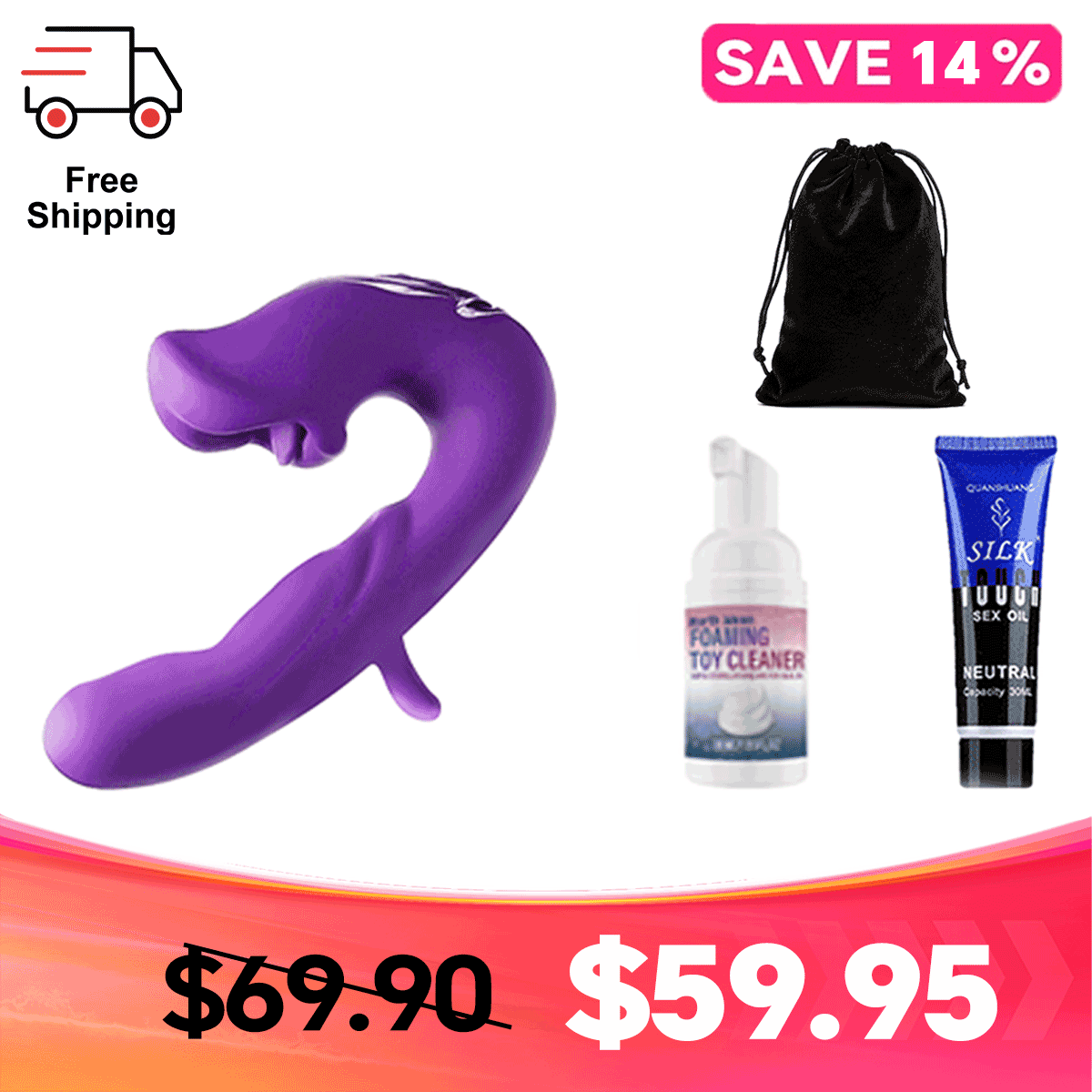 PulseWave 3-in-1 Rabbit Massager with Tongue-Style Motion