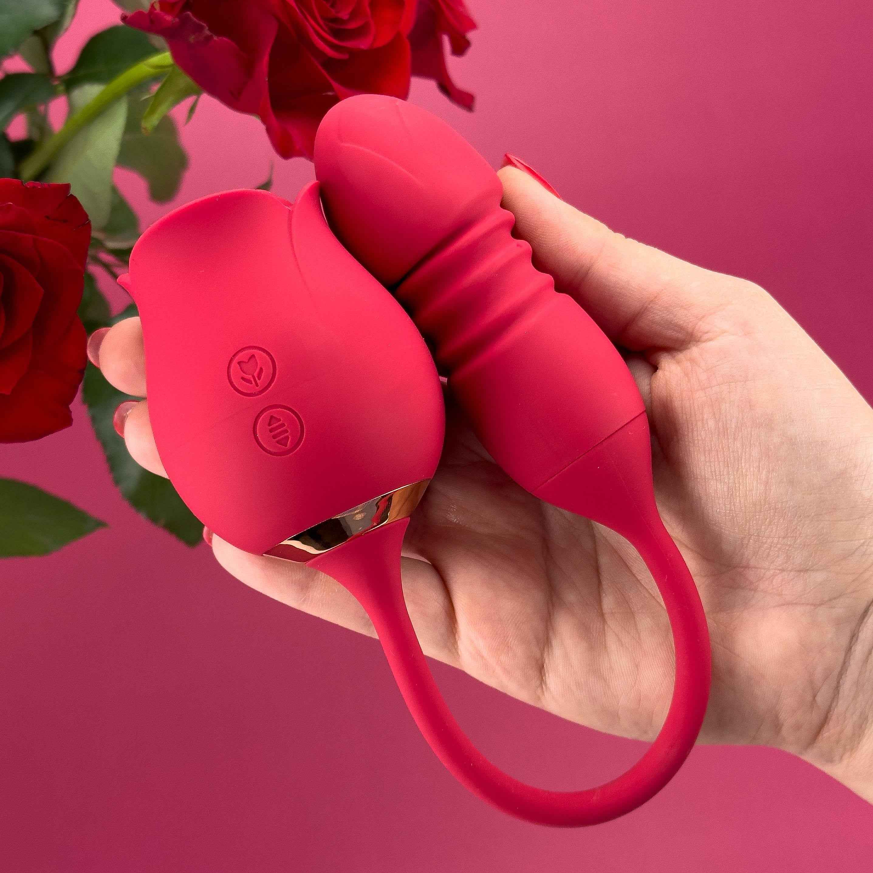 Rosebud Thruster Dual Rose Vibrator