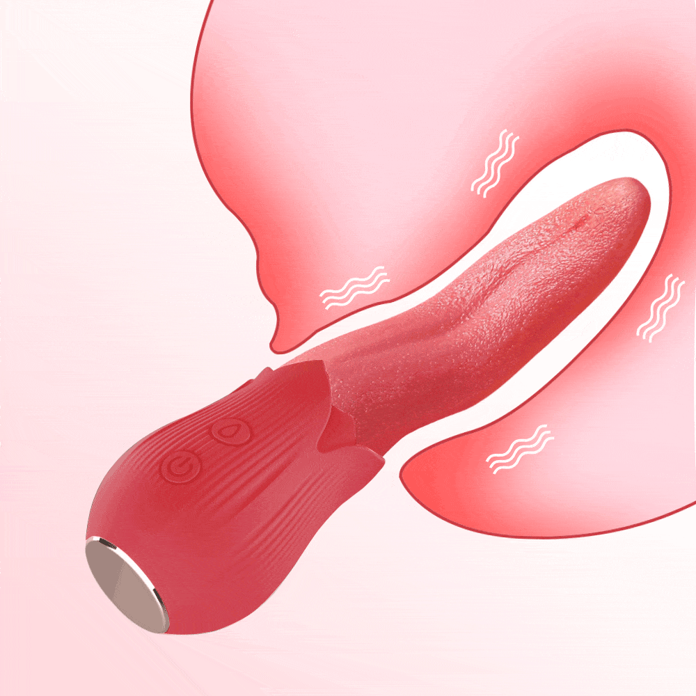 intimilife - Upgraded Rose - 20 Frequency Tongue Licking Vibrator-IntimiLife