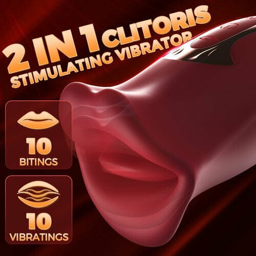 Product displaying 10 biting and 10 vibration mode controls