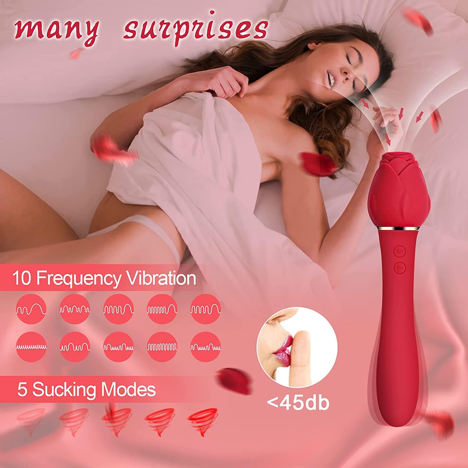 intimilife - Rose Sucking G Spot Vibrator Clit Sucker Nipple Toy-IntimiLife