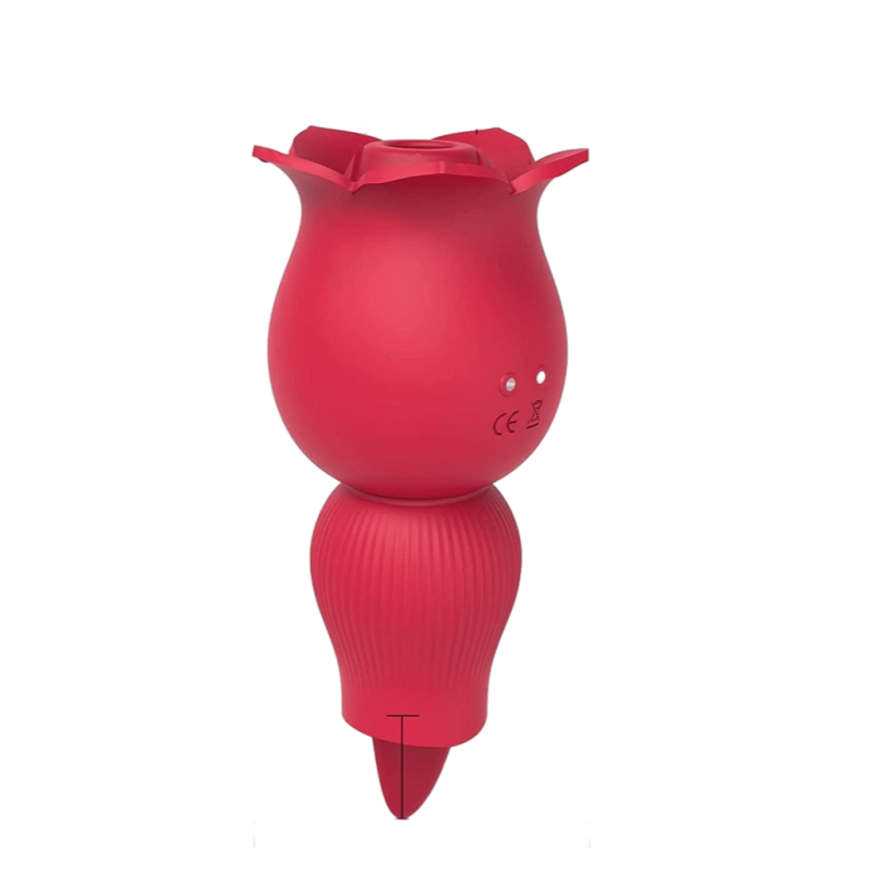 Close-up of medical-grade silicone rose toy showing smooth texture and details