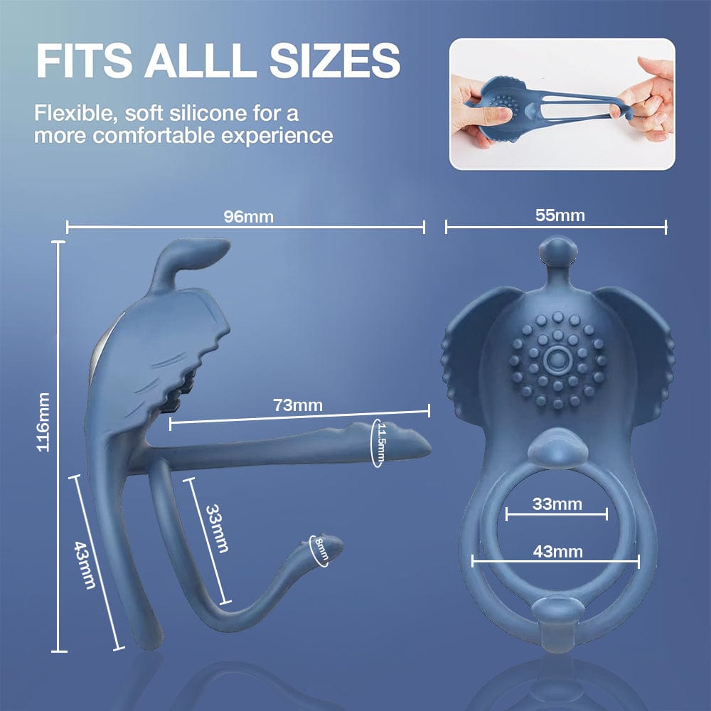 Penis ring demonstrating comfortable fit and sizing at 110mm