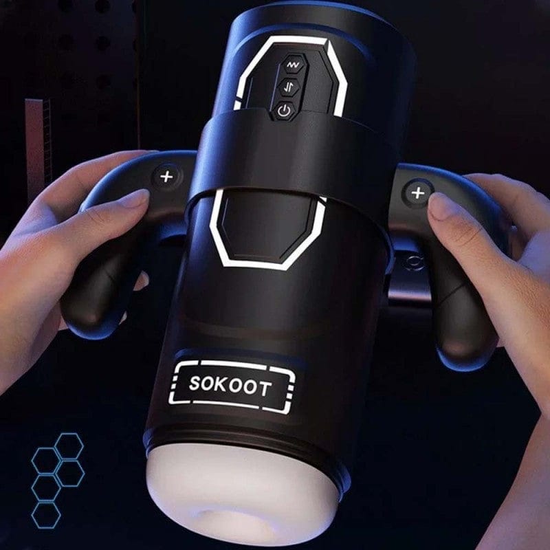 Sokoot Handheld Telescopic Sucking Heating Male Penis Stroker-IntimiLife