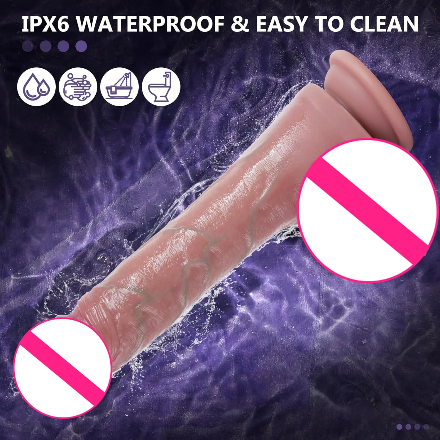 Hard Shaft - 8.5 Inches Heating Realistic Massager features and controls