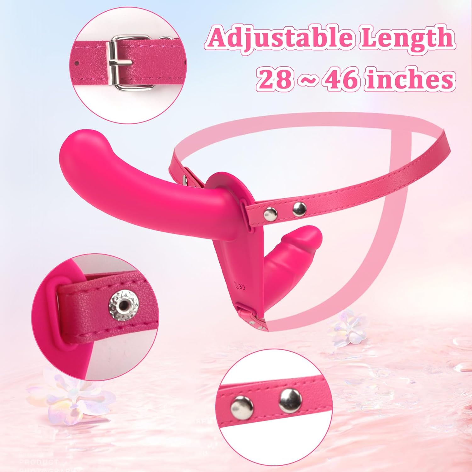 6.3‘’ Lesbian Strap-on Dildo Vibrator Double-ended Dildo with Remote Control-IntimiLife