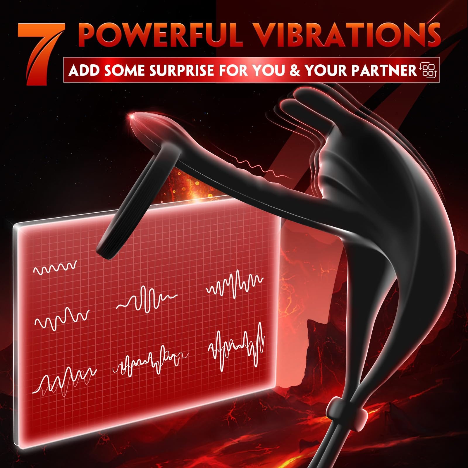 USB rechargeable cock ring set for solo or partner stimulation