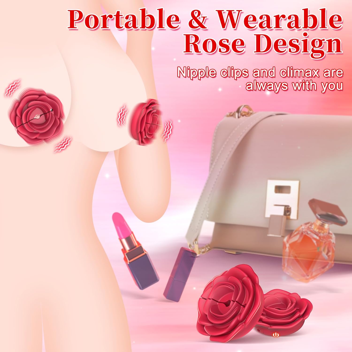 Rose Nipple Clamps Vibrator Sex Toys Remote Control Sex Toy-IntimiLife