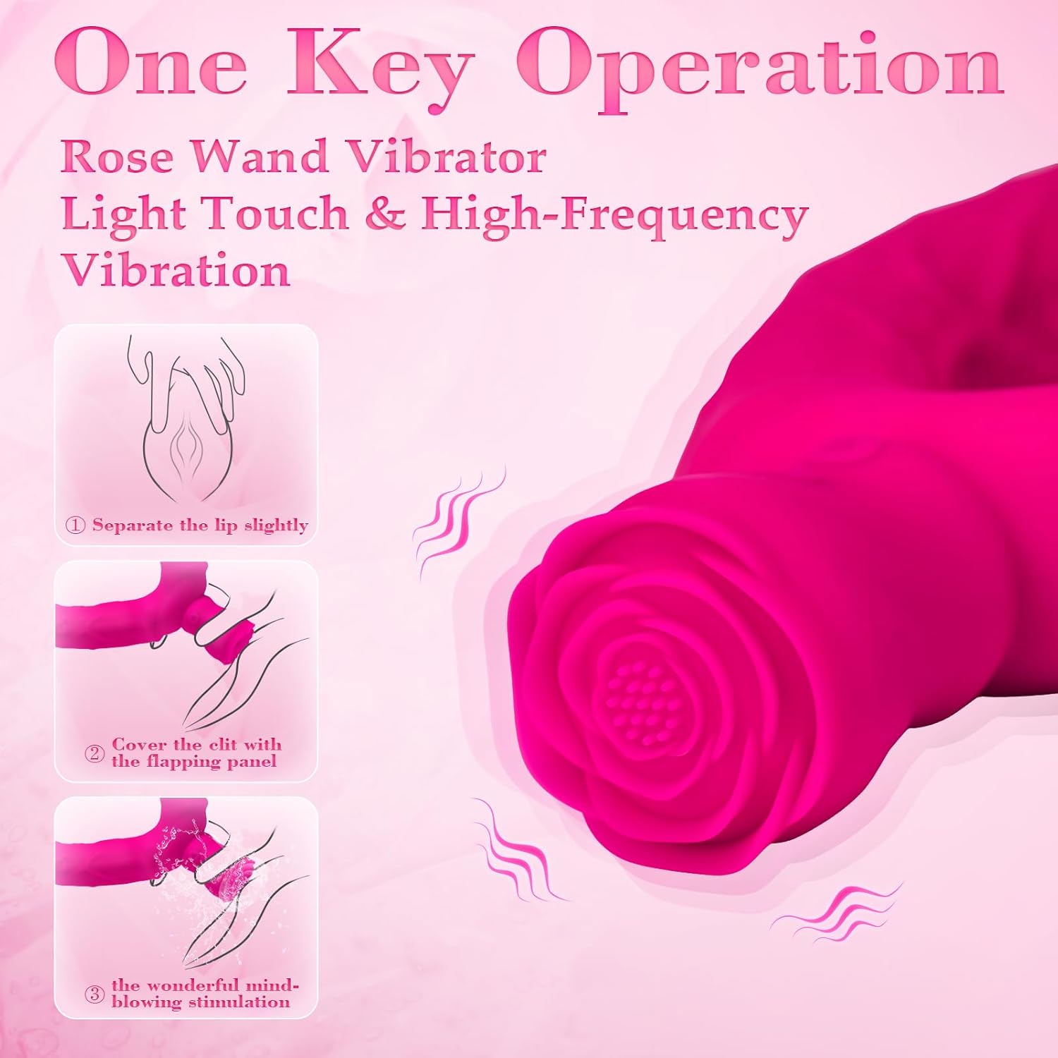 7.5‘’ Double Ended Vibrating Rose Dildo Anal Dildo with 10 Vibrating Modes-IntimiLife