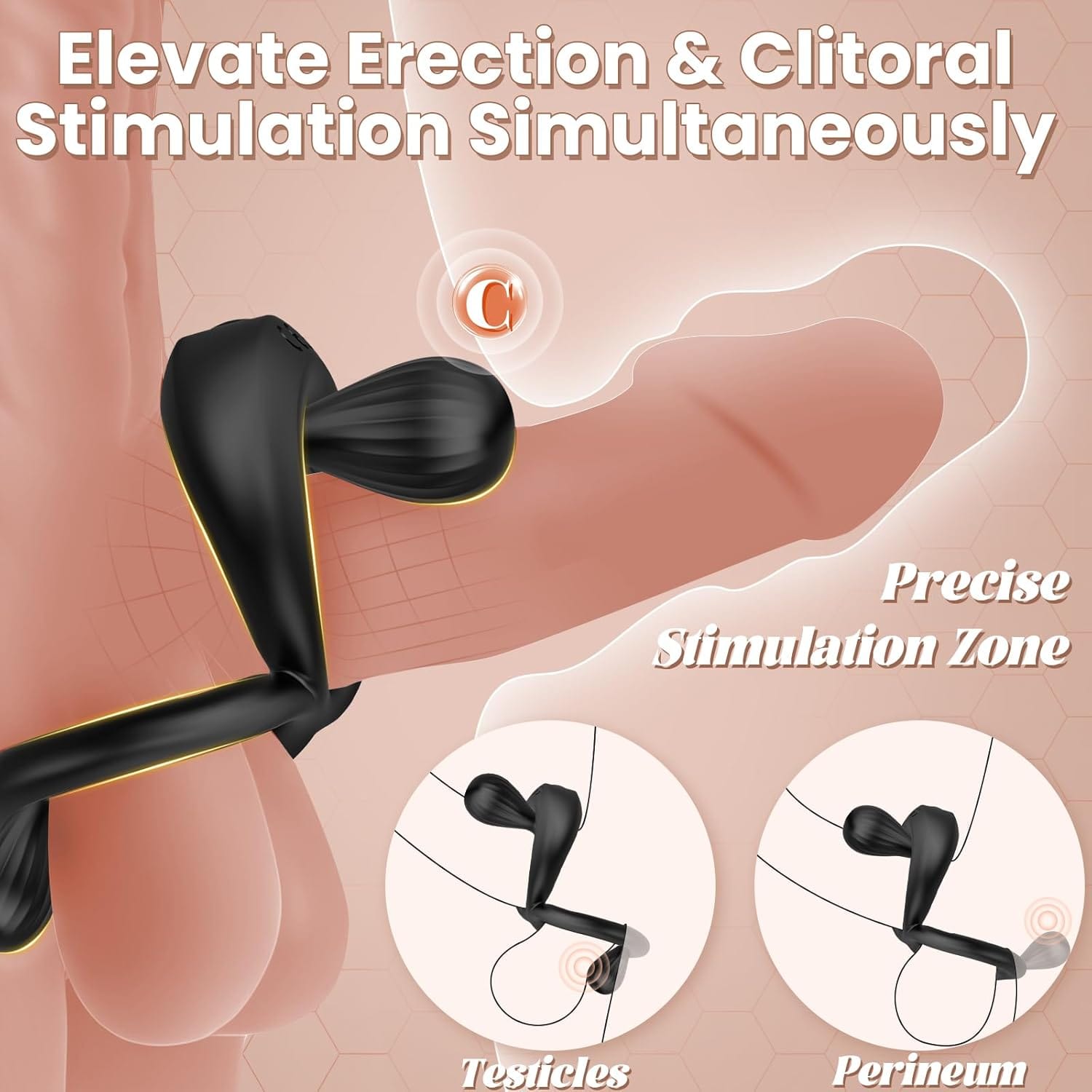 Premium silicone vibrating cock ring showing ergonomic design and texture