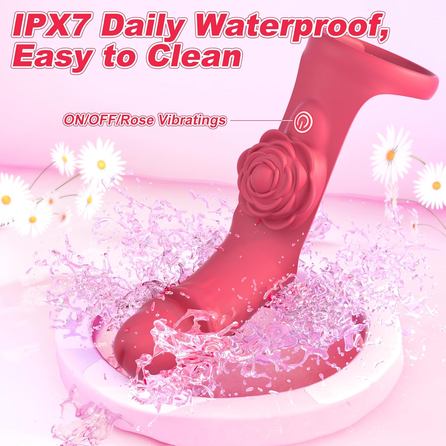 Rose Finger Vibrator 2 in 1 Finger Vibrator 9 Modes G - Spot Stimulation Waterproof-IntimiLife