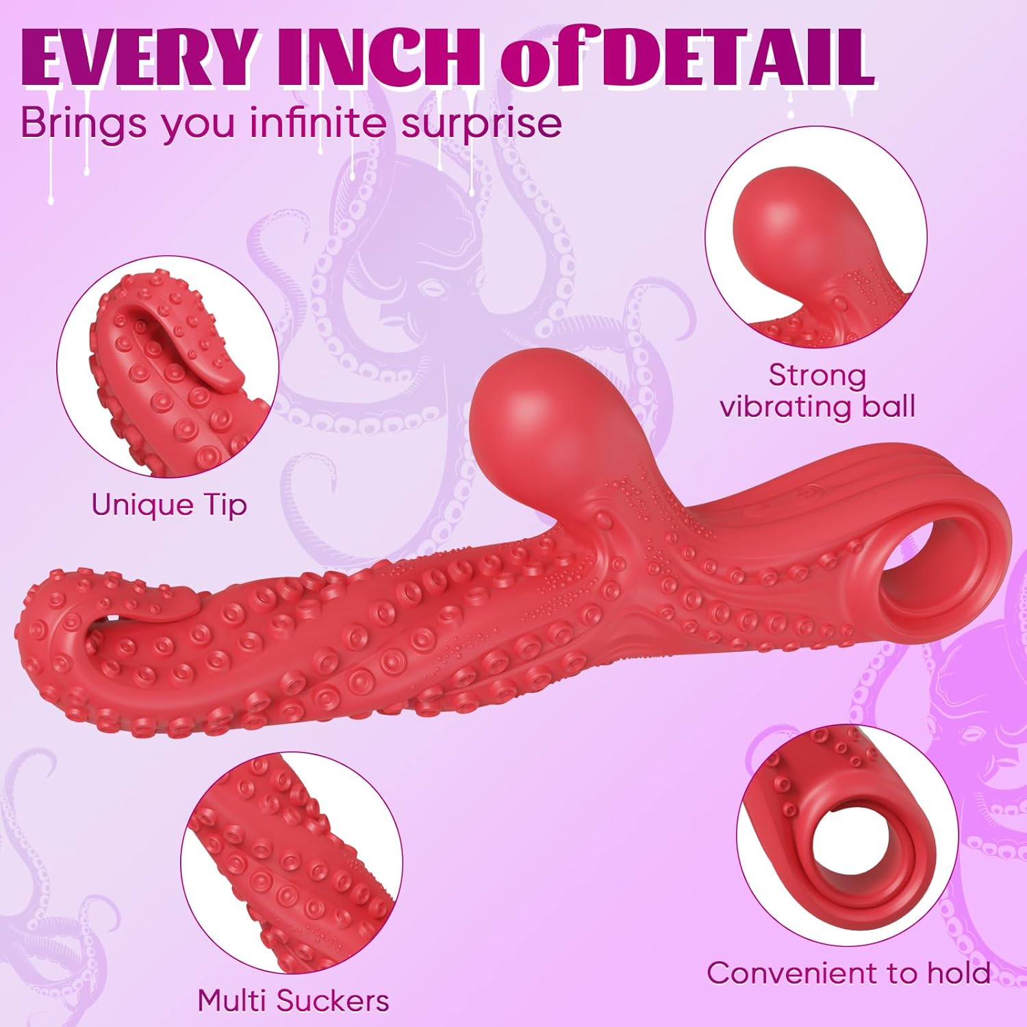 Octopus Tentacle Vibrating G-Spot Vibrator With Pull Ring-IntimiLife