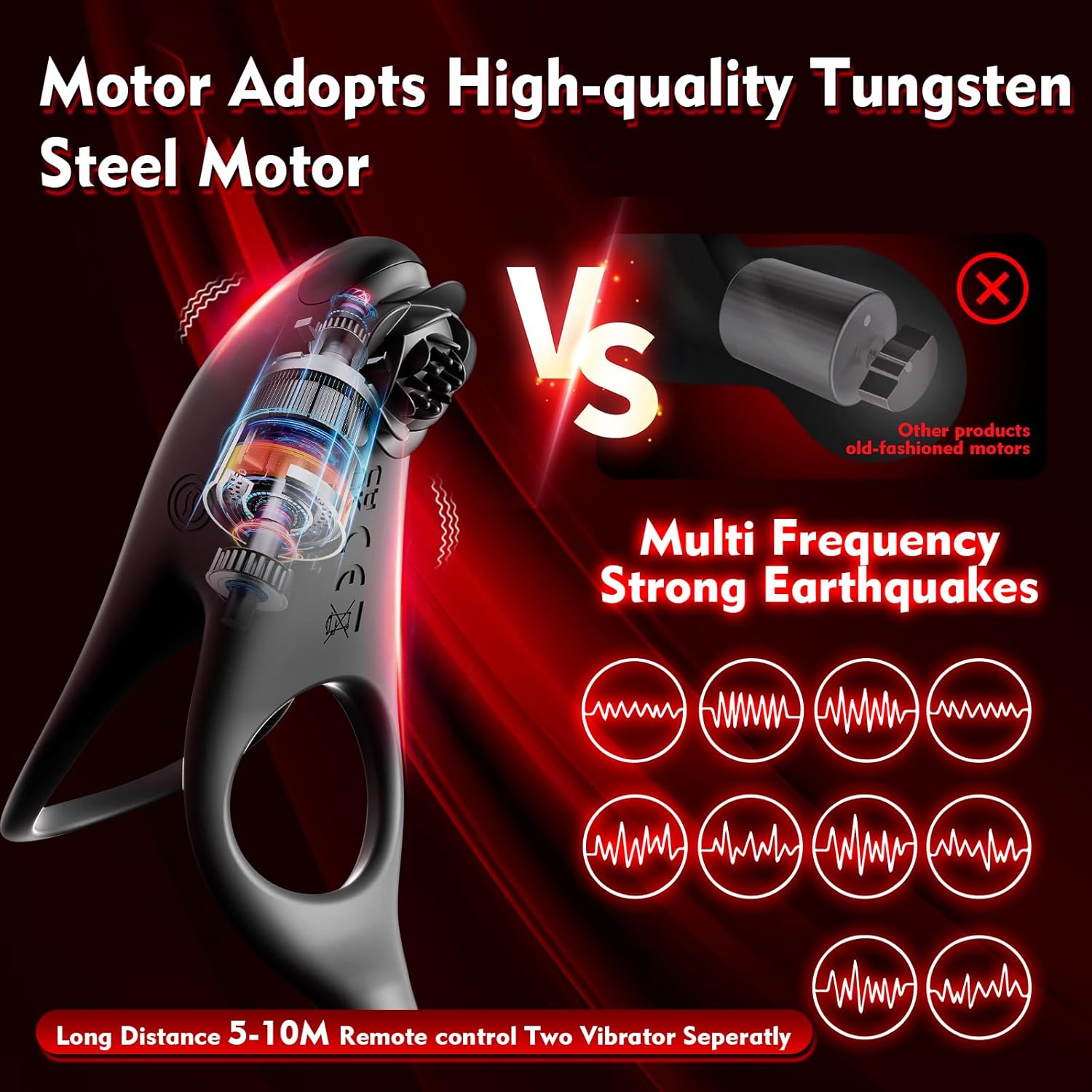 Detachable Design Vibrating Cock Penis Ring With Anal Plug for Couple-IntimiLife