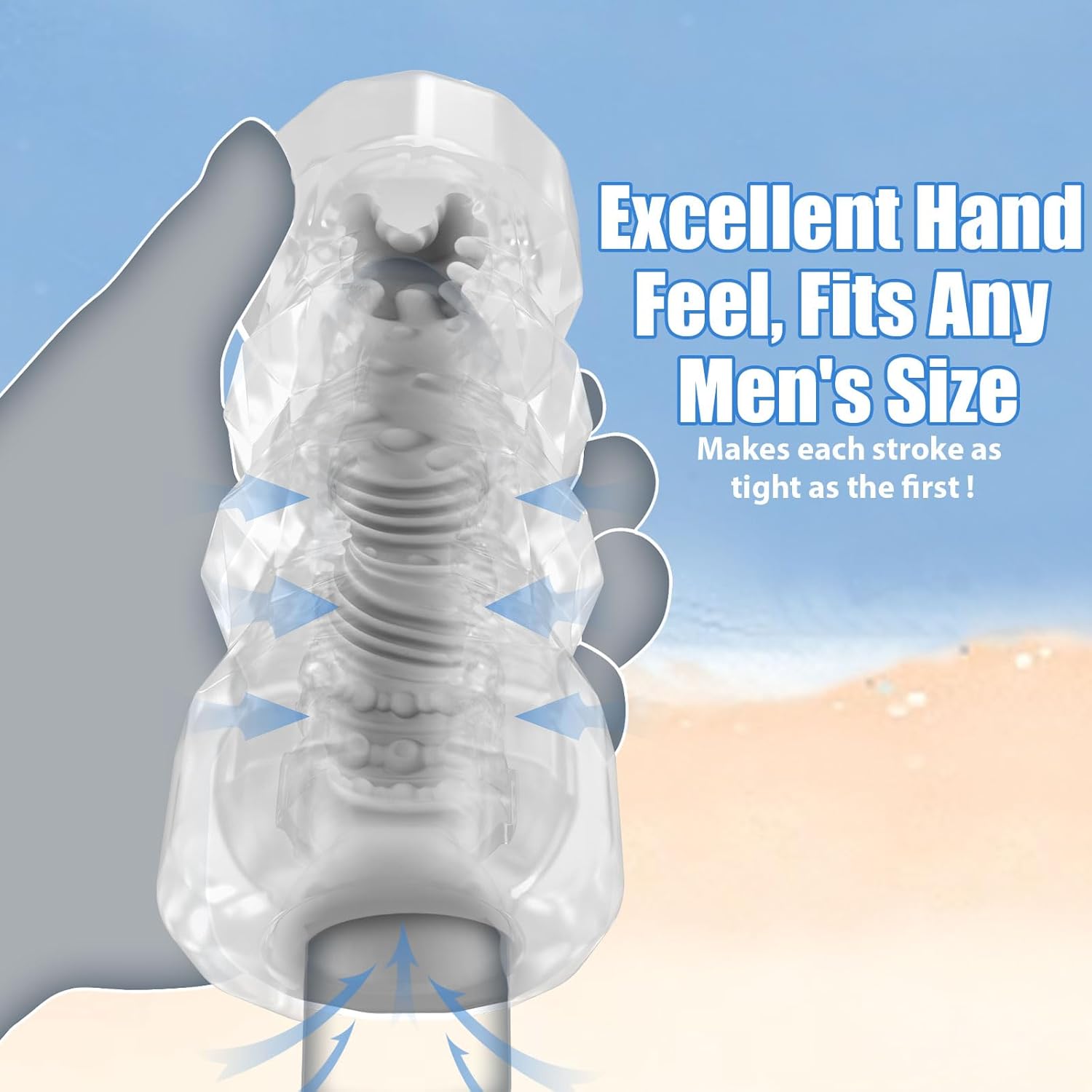 Manual Male Masturbation Realistic 3D Textured Stroker 5 Colors-IntimiLife