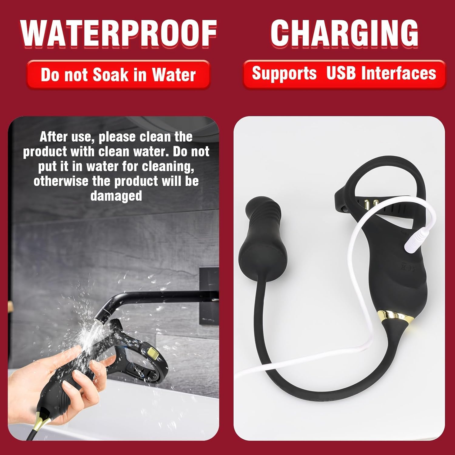 2 In 1 penis Ring thrusting anal Prostate Massager with Adjustable ring buckle-IntimiLife