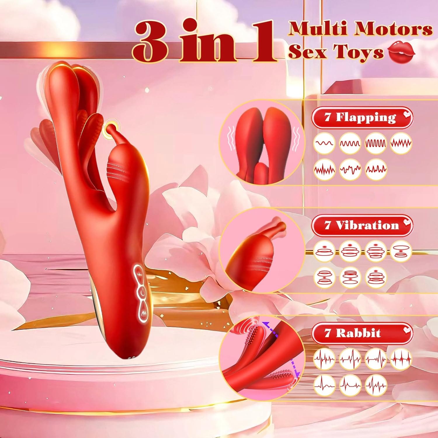 3 IN 1 Rabbit Flapping G Spot Clitoral stimulation Vibrator-IntimiLife