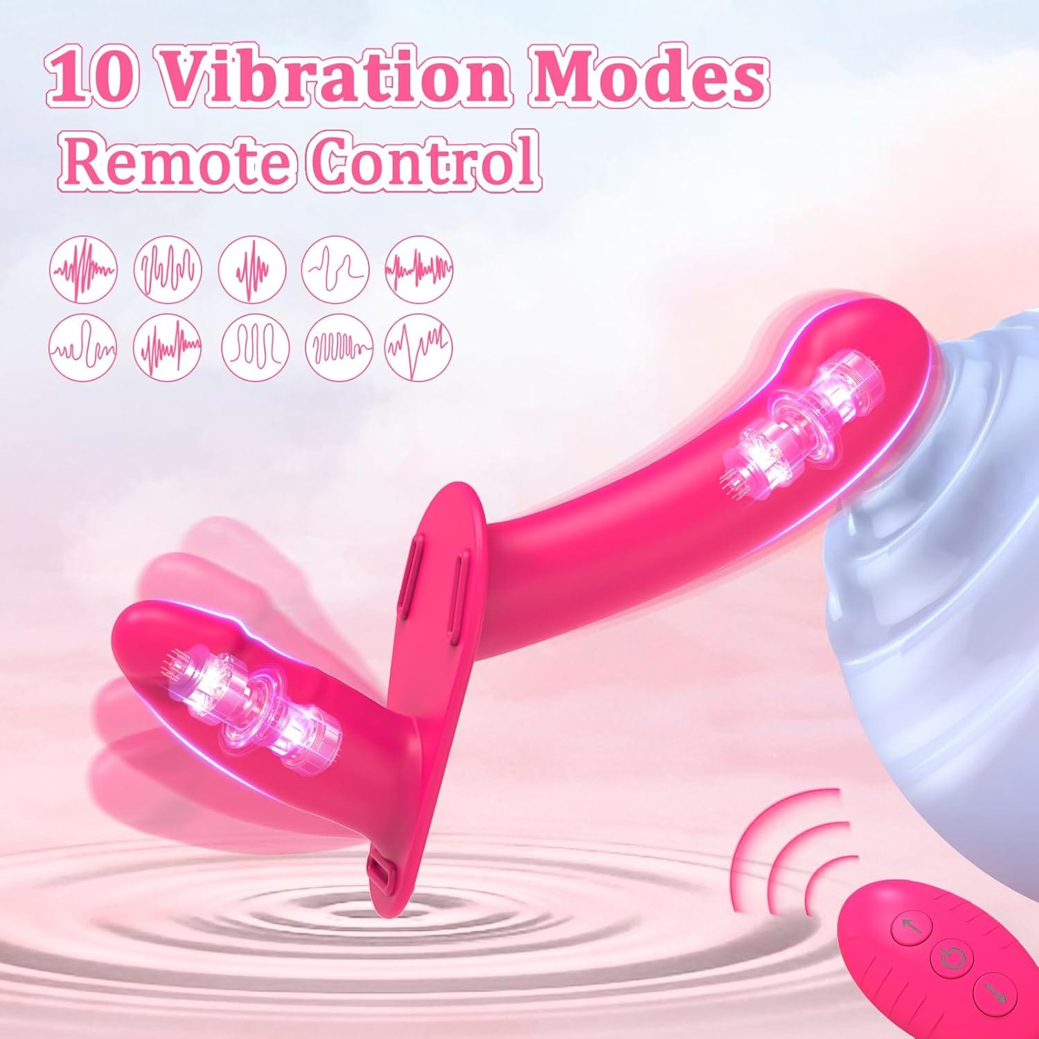 6.3‘’ Lesbian Strap-on Dildo Vibrator Double-ended Dildo with Remote Control-IntimiLife