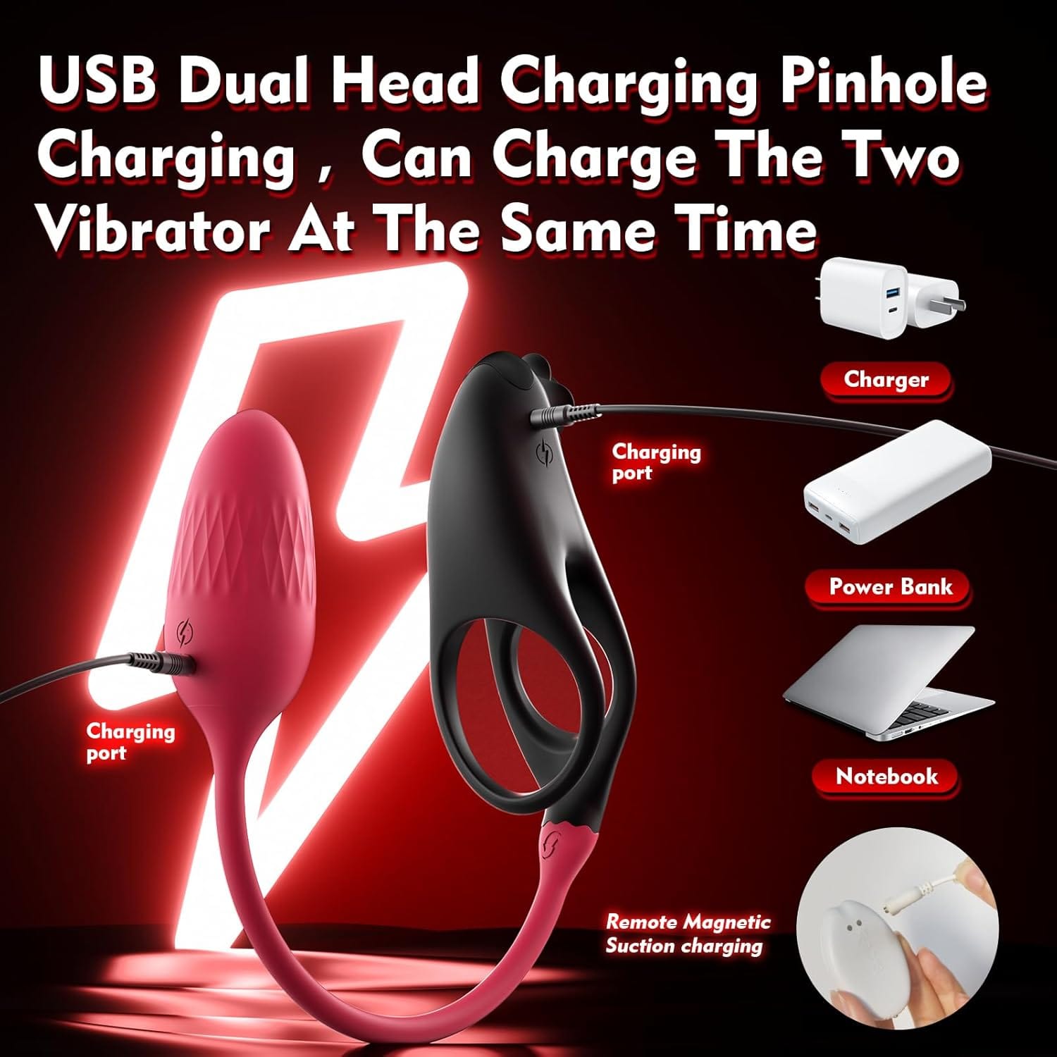 Detachable Design Vibrating Cock Penis Ring With Anal Plug for Couple-IntimiLife