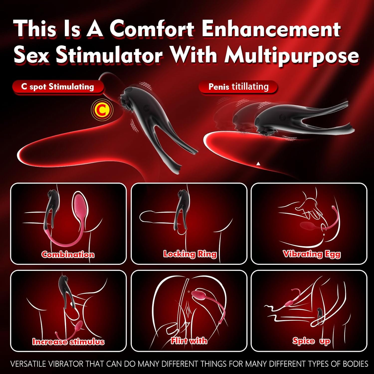 Detachable Design Vibrating Cock Penis Ring With Anal Plug for Couple-IntimiLife